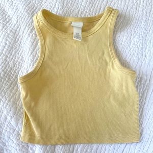 H&M Cropped Tank, Size XS, Yellow